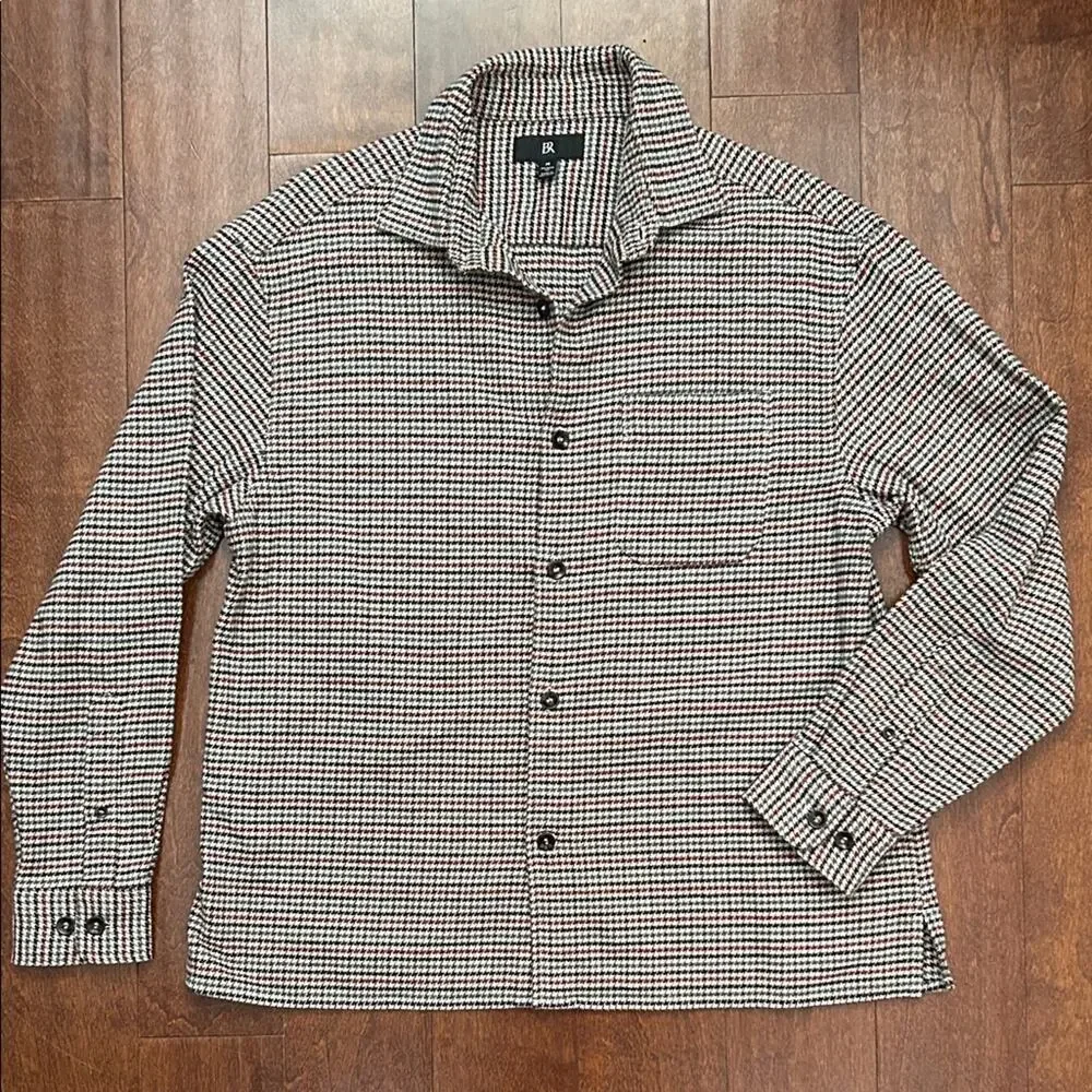 Banana Republic Men’s Multicolor Houndstooth Shirt, Thicker Material, Size Med